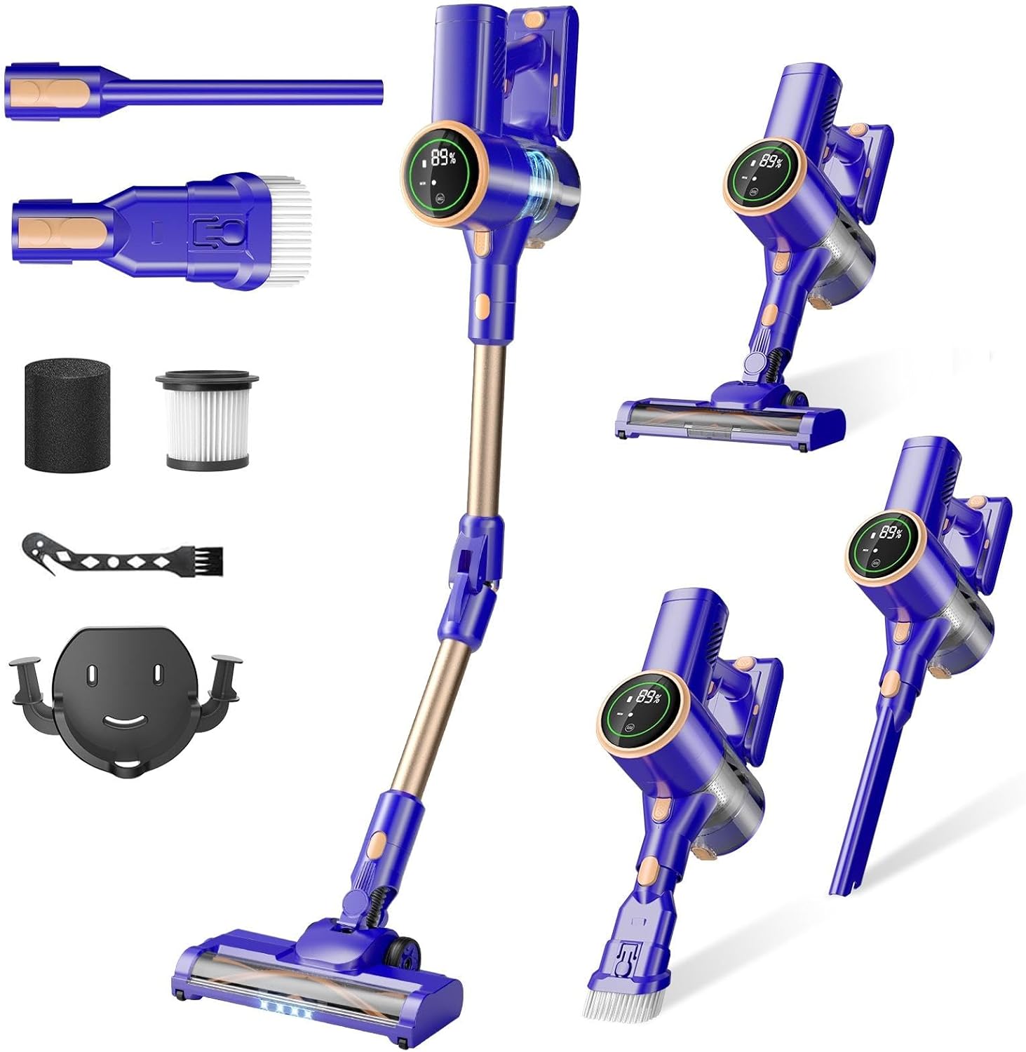 Homeika 8-in-1 cordless stick vacuum cleaner with LED display